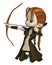 Cute Toon Wood Elf Archer Girl Kneeling