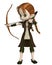 Cute Toon Wood Elf Archer Girl Taking Aim