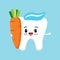 Cute tooth with carrot.