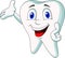 Cute tooth cartoon presenting