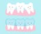 Cute tooth cartoon vector. Invisible dental aligner  concept illustration.