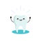 Cute tooth character healthy happy. Kawaii smiling face. Kids dental hygiene health cleaning routine good habits