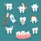 Cute Tooth Character Set