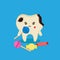 Cute Tooth Characters Feel Bad with Colorful Candy