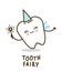 Cute tooth fairy on white