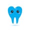 Cute tooth icon in kawaii japan flat style.