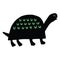 Cute tortoise silhouette cartoon vector illustration motif set. Hand drawn bold wildlife elements clipart for nature blog