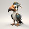Cute Toucan 3d Model: Aggressive Digital Illustration With Dreamlike Creatures