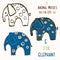 Cute Toy Elephant Clipart Vector Motif. Kids Safari Animal with Fun Playful Polka Dot Pattern. Hand Drawn for Gender