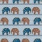 Cute Toy Elephant Clipart Vector Seamless Pattern. Kids Safari Animal with Fun Playful Background. Hand Drawn Gender Neutral Baby