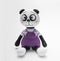 Cute toy made by hands. knitted animal. panda
