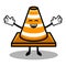 Cute traffic cone mascot design illustration