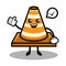 Cute traffic cone mascot design illustration