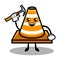 Cute traffic cone mascot design illustration