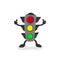 Cute traffic light mascot vector