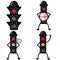 Cute Traffic Lights Cartoon Illustration