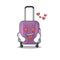 Cute travel suitcase the in love mascot shape