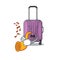 Cute travel suitcase the with trumpet mascot shape