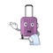 Cute travel suitcase the waiter mascot shape