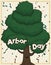 Cute Tree Covered with Confetti Celebrating Arbor Day, Vector Illustration