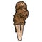 Cute trendy chocolate ice cream cone vector illustration. Frozen summer sweet treat clipart.