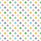 Cute trendy and colorful geometrical art deco flower petals pattern on white