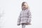 Cute trendy little girl in jacket