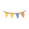Cute triangular multi-colored flags for decoration baby shower in boho hand drawn style