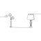 cute triple lamp and single lamp continuous line illustration of lamp set, ceiling, table, desk, and floor lamp Vector