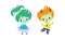 Cute Troll Characters with Different Hair Color Set, Tiny Boy and Girl Fantasy Fairytale Creatures Cartoon Vector