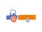 Cute Truck, Delivery Cargo Lorry, Side View Cartoon Vector Illustration