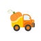 Cute Truck with Giant Pumpkin, Side View, Food Delivery, Shipping of Fresh Garden Vegetables Vector Illustration