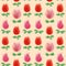 Cute tulips seamless pattern
