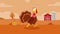 Cute Turkey Cartoon Character Running