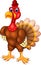 Cute turkey cartoon posing with smiling