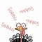 Cute turkeys mascot illustration and gobble text white background