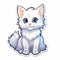 Cute Turkish Angora Kitten Illustration