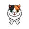 Cute turkish van cat cartoon