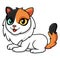 Cute turkish van cat cartoon