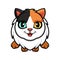 Cute turkish van cat cartoon flying