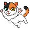 Cute turkish van cat cartoon flying