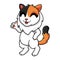 Cute turkish van cat cartoon giving thumbs up