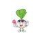 Cute turnip cartoon character with ice cream