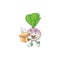 Cute turnip cartoon character style holding a box