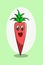 Cute turnip on green background cartoon illustration