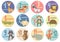 Cute twelve months stickers with animals for babies