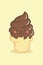 Cute Twist Swirl Ice Cream Cone Chocolate Vector Illustration Cartoon