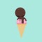 Cute two tone ice cream with pastel background.
