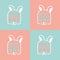 Cute Typography Happy Easter Day And Bunny, Doole Design Poster