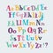 Cute typography letters set. Uppercase and lowercase characters,
